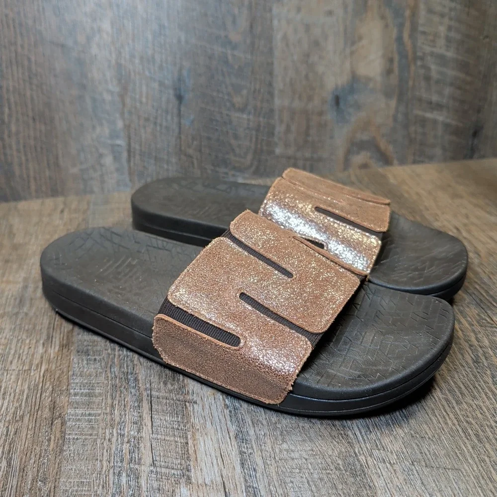 SAS Float Slides Sunstone Sandals Gold Bronze Women's Size 9 M Slip In
